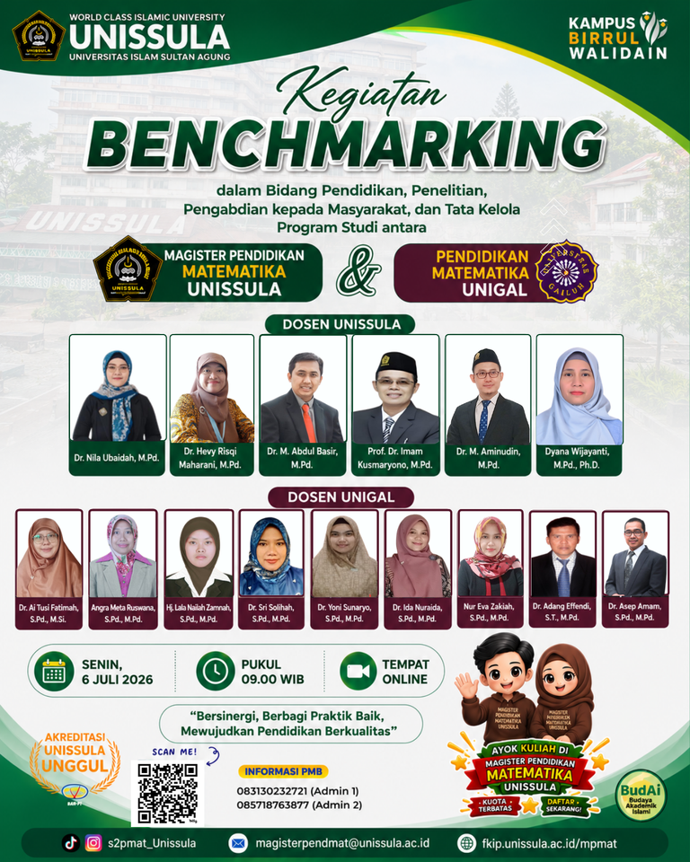 Magister PMAT UNISSULA dan Pendidikan Matematika UNIGAL Gelar Benchmarking untuk Perkuat Pendidikan, Penelitian, Pengabdian, dan Tata Kelola