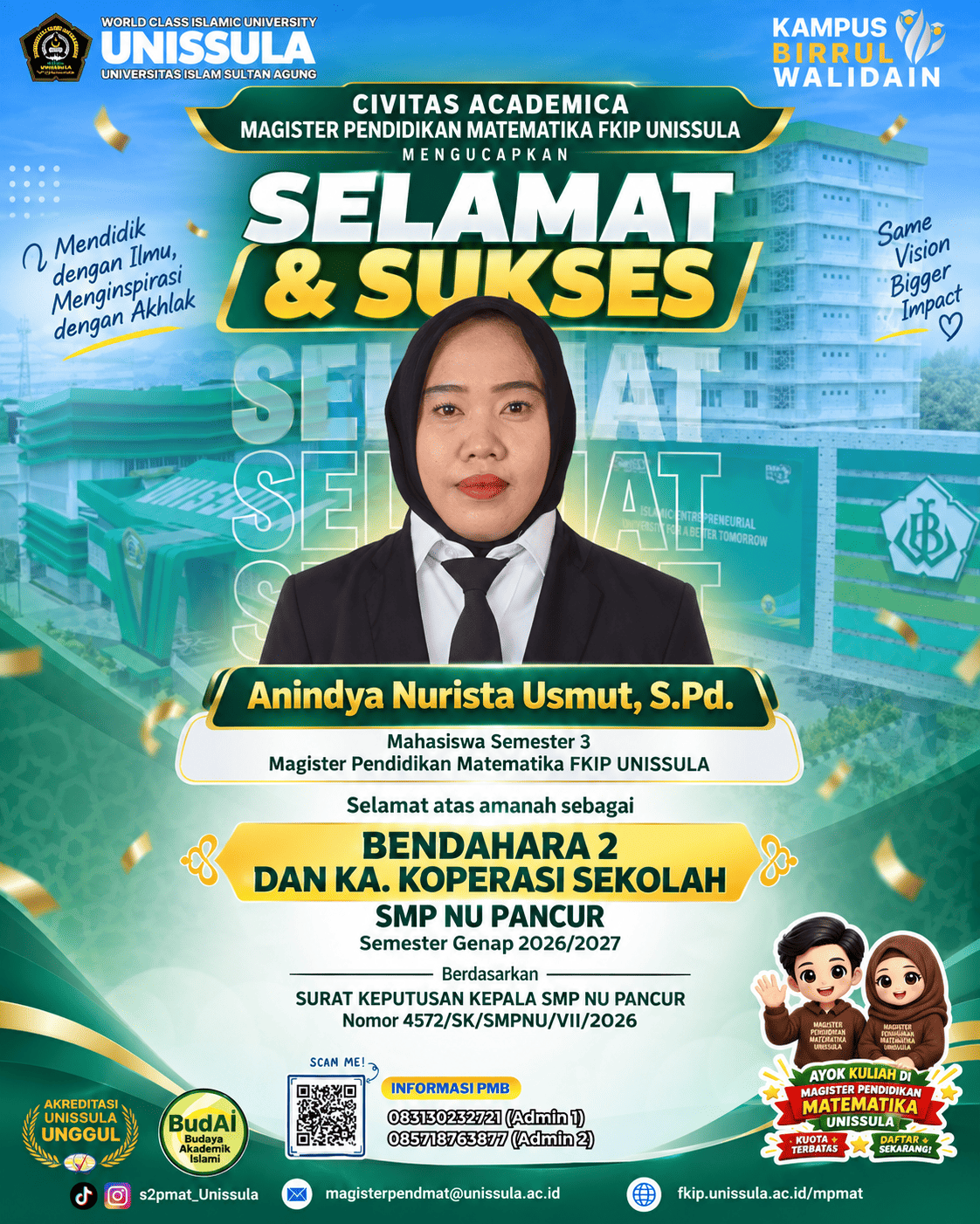 Poster Pencapaian Anindya Nurista Usmut, S.Pd.