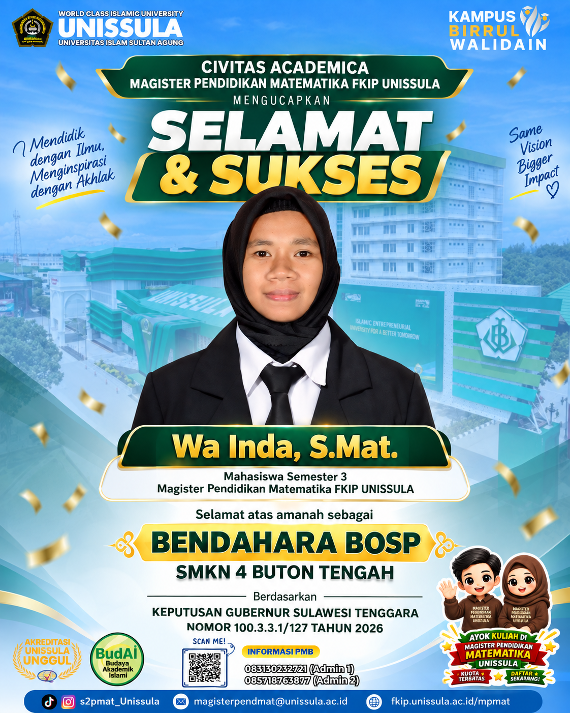 Poster Pencapaian Wa Inda, S.Mat.