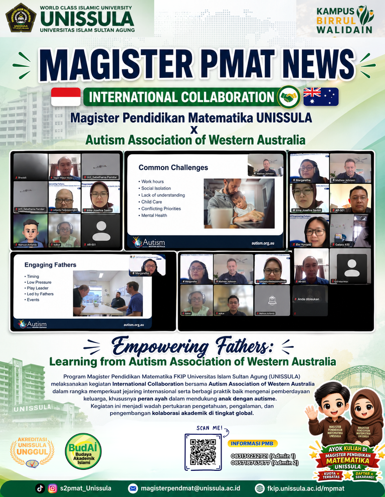 Magister PMAT UNISSULA Perkuat Jejaring Global melalui International Collaboration bersama Autism Association of Western Australia