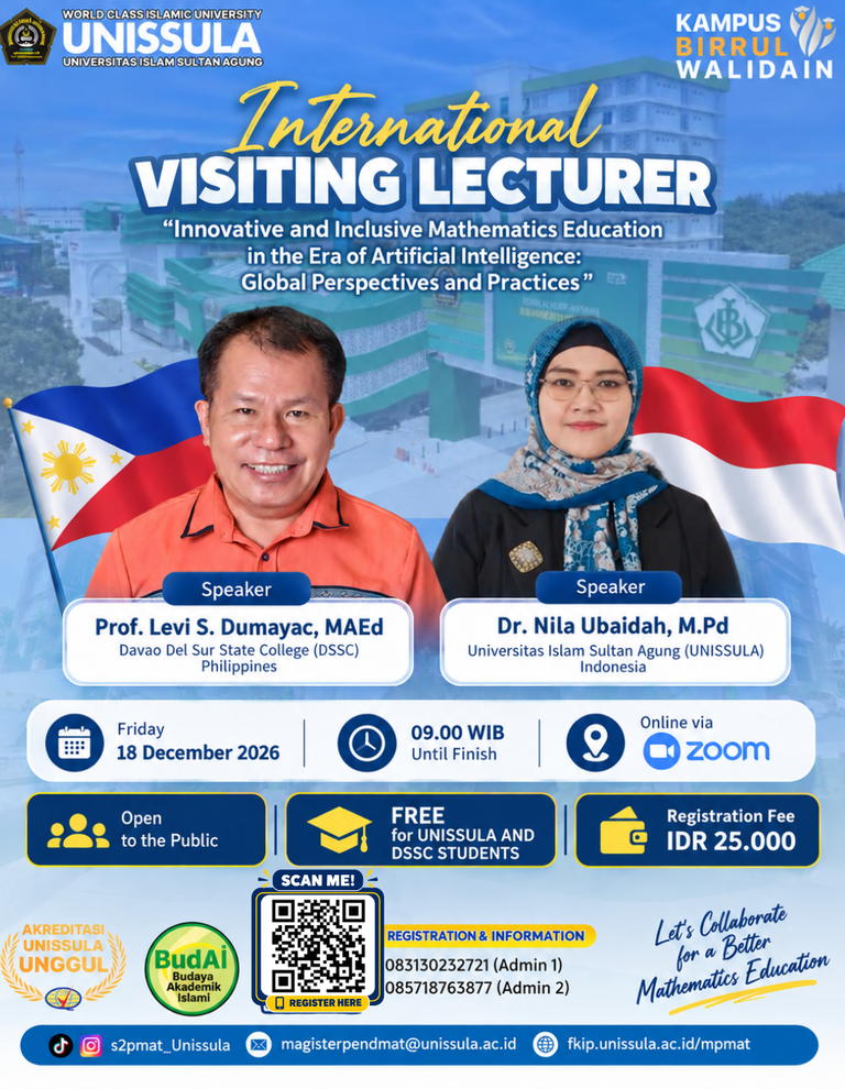 Magister PMAT UNISSULA Hadirkan International Visiting Lecturer: Bahas Pendidikan Matematika Inovatif dan Inklusif di Era AI