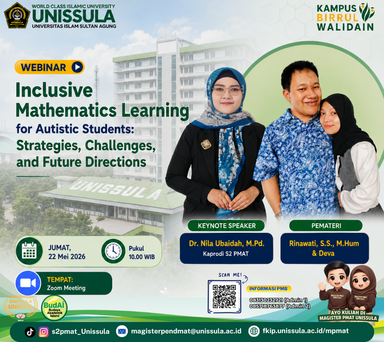 Magister Pendidikan Matematika UNISSULA Gelar Webinar Inclusive Mathematics Learning for Autistic Students