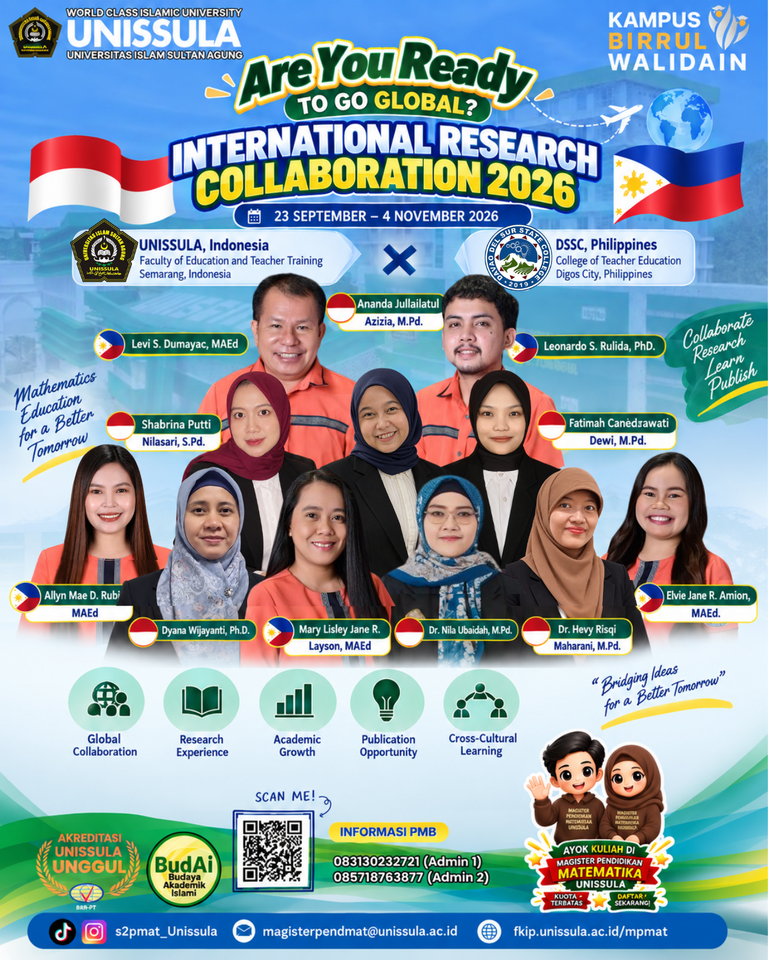 Magister PMAT UNISSULA dan DSSC Filipina Gelar International Research Collaboration 2026