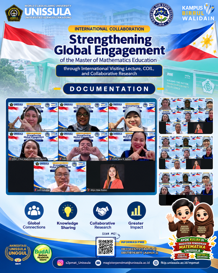 Magister PMAT UNISSULA Perkuat Global Engagement melalui Kolaborasi Internasional bersama Davao del Sur State College Filipina